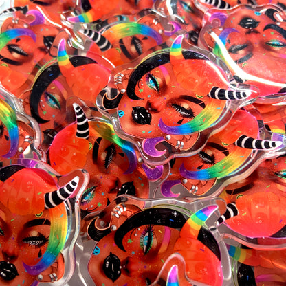 Rainbow Rot Acrylic Pin