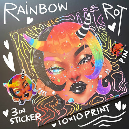 Rainbow Rot Acrylic Pin